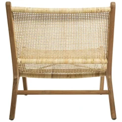 3S. x Home Fauteuil Rotin Timor Naturel Lin Beige