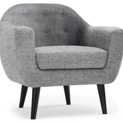 3S. x Home Fauteuil scandinave OLAF Tissu Clair Gris