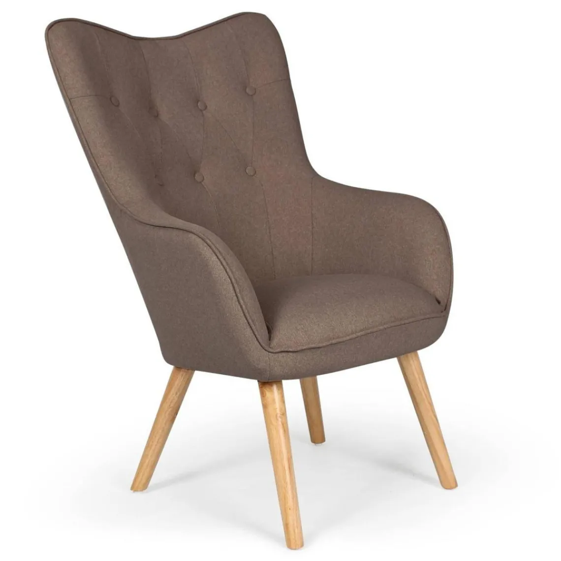 3S. x Home Fauteuil scandinave Tissu Taupe Outlet