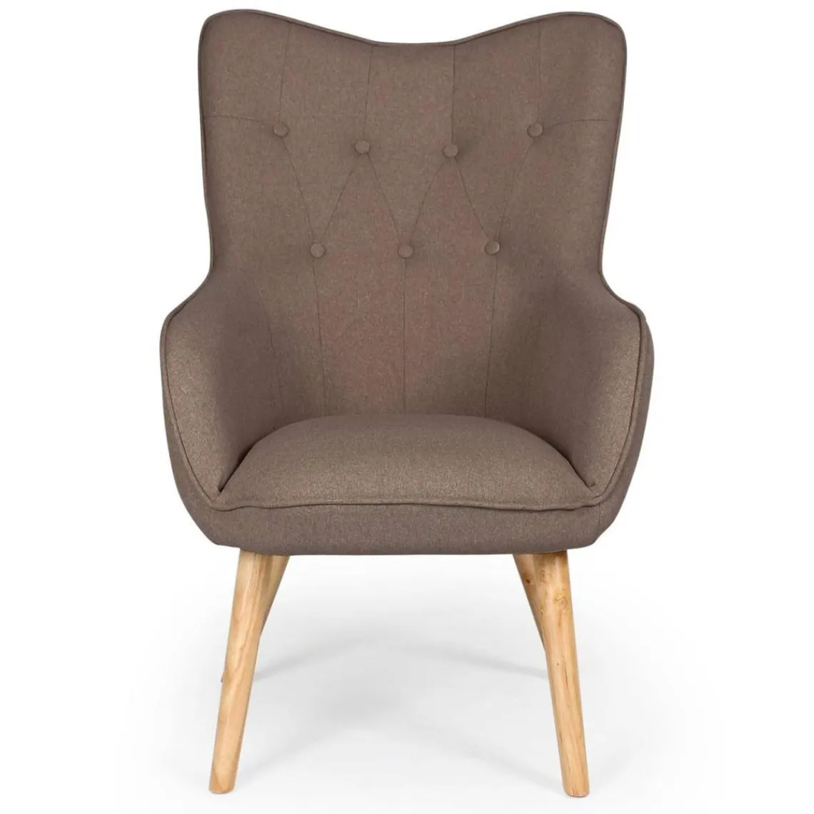 3S. x Home Fauteuil scandinave Tissu Taupe Outlet