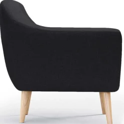 3S. x Home Fauteuil Scandinave Tissu Noir OLAF Clearance