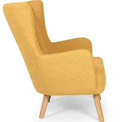 3S. x Home Fauteuil scandinave tissu en Jaune Discount