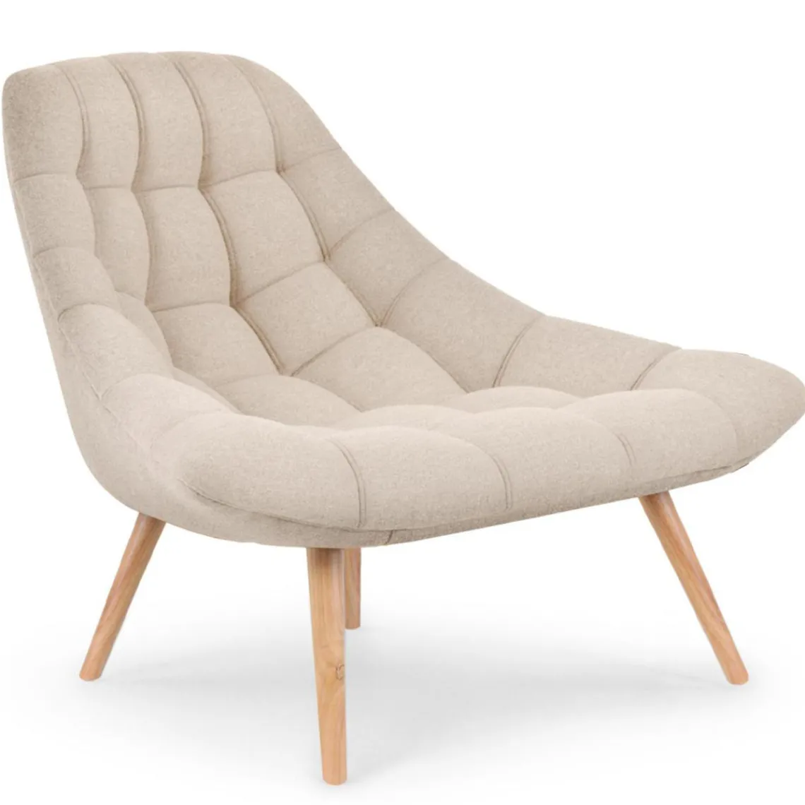 3S. x Home Fauteuil Scandinave Tissu FOLLEY Beige Sale