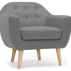 3S. x Home Fauteuil Scandinave Tissu OLAF Gris Online