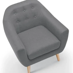 3S. x Home Fauteuil Scandinave Tissu OLAF Gris Online