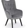 3S. x Home Fauteuil Scandinave Velours Gris AMALECITE Sale