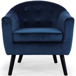 3S. x Home Fauteuil Scandinave Velours Bleu OLAF