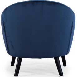 3S. x Home Fauteuil Scandinave Velours Bleu OLAF