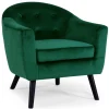 3S. x Home Fauteuil Scandinave Velours Vert OLAF Discount