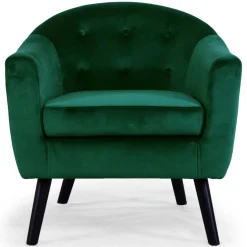 3S. x Home Fauteuil Scandinave Velours Vert OLAF Discount