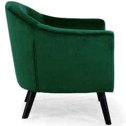 3S. x Home Fauteuil Scandinave Velours Vert OLAF Discount