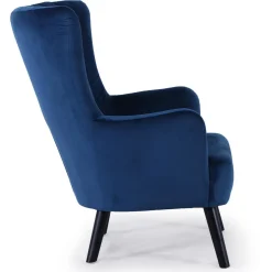 3S. x Home Fauteuil scandinave VIDAL en Velours Bleu Hot