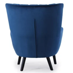 3S. x Home Fauteuil scandinave VIDAL en Velours Bleu Hot
