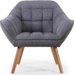 3S. x Home Fauteuil Scandinave ZENTAO Tissu Clair Gris Online