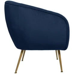 3S. x Home Fauteuil “Solaro” en velours Bleu Sale