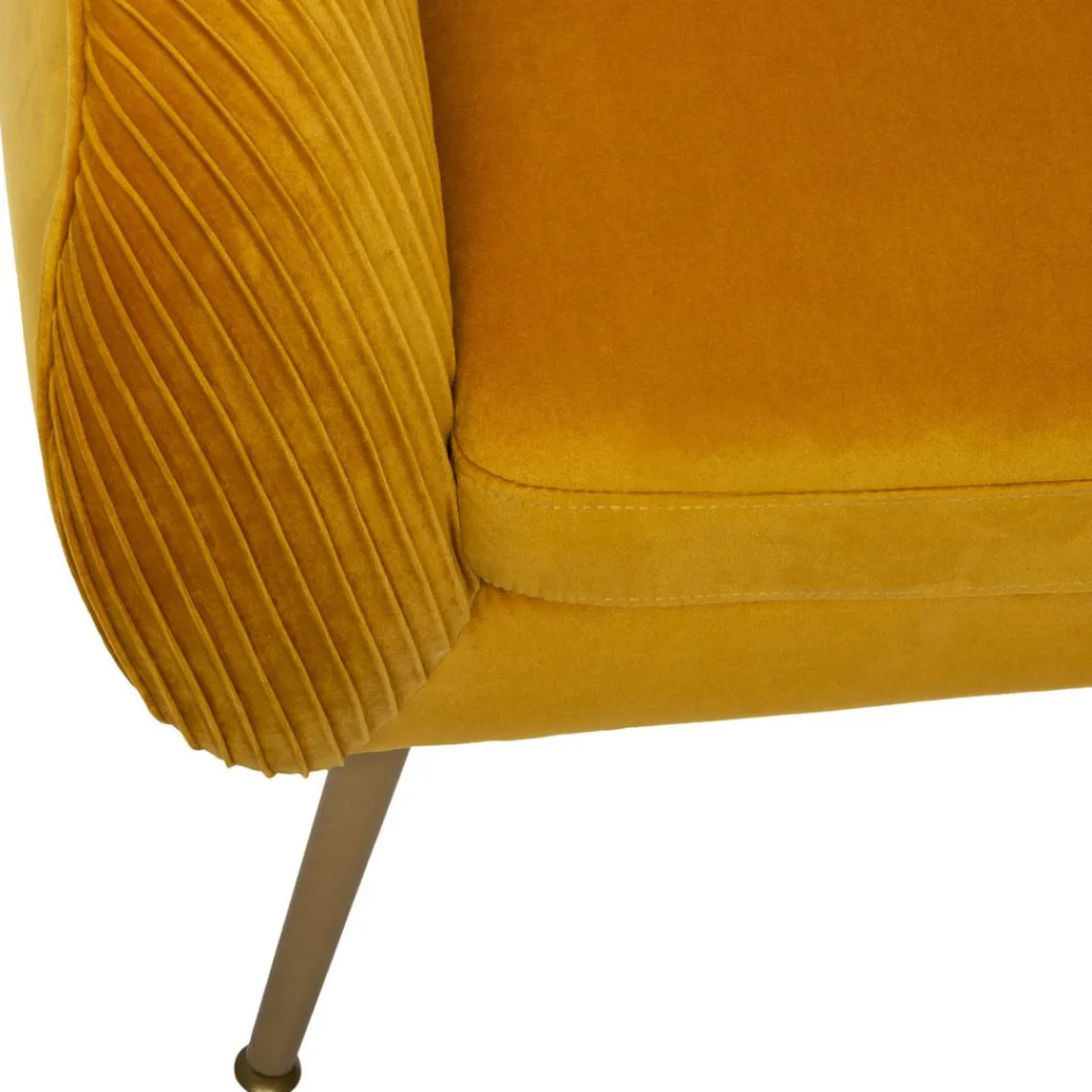 3S. x Home Fauteuil “Solaro” en velours ocre Clearance