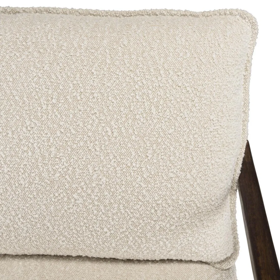 Macabane Fauteuil tissu écru 1 coussin structure métallique GASTON Outlet