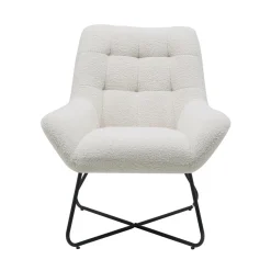 Zago Fauteuil tissu effet laine bouclette Blanc Sale