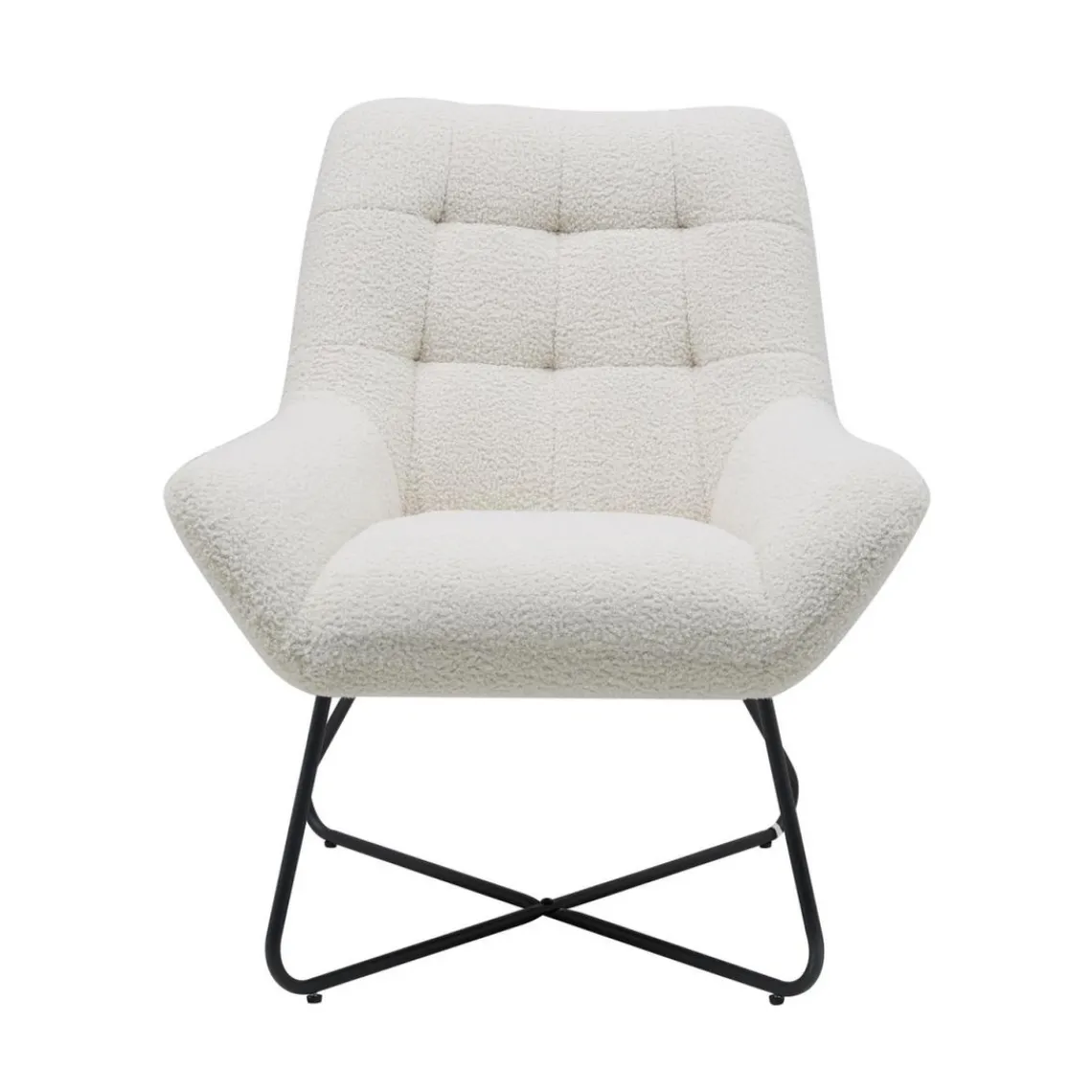 Zago Fauteuil tissu effet laine bouclette Blanc Sale