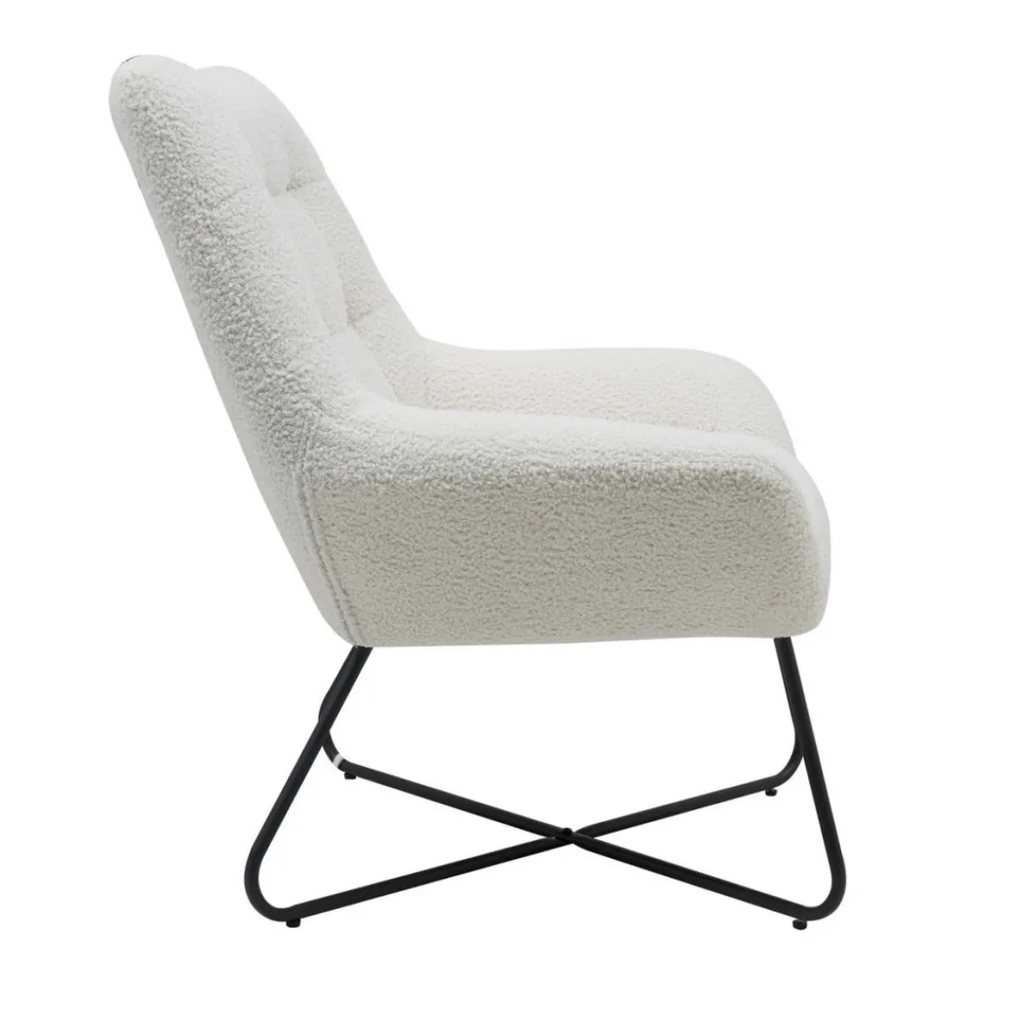 Zago Fauteuil tissu effet laine bouclette Blanc Sale