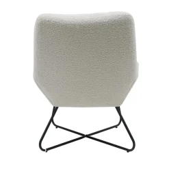 Zago Fauteuil tissu effet laine bouclette Blanc Sale
