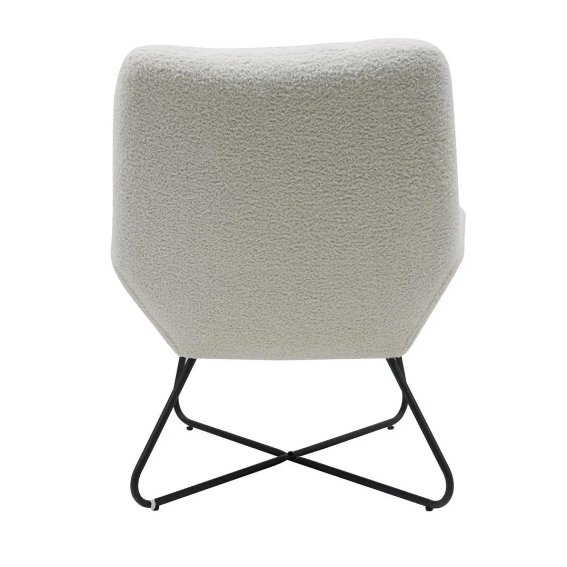 Zago Fauteuil tissu effet laine bouclette Blanc Sale