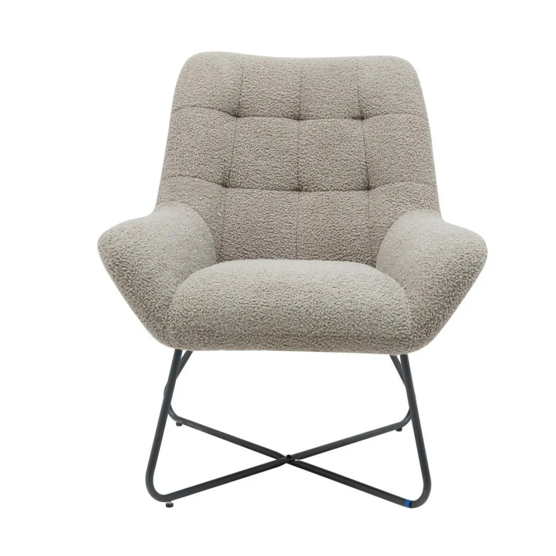 Zago Fauteuil tissu effet laine bouclette foncé Gris Best