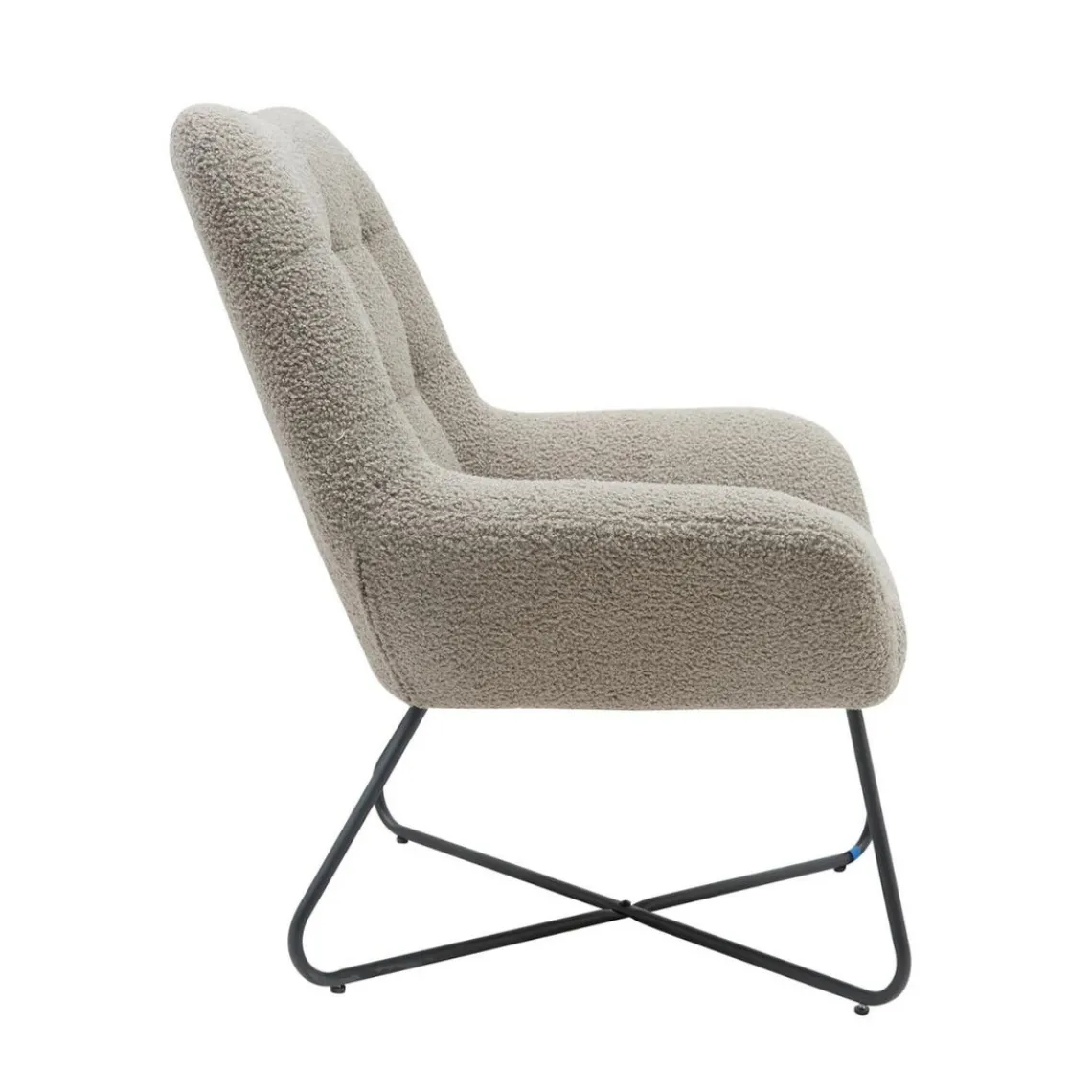 Zago Fauteuil tissu effet laine bouclette foncé Gris Best