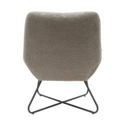Zago Fauteuil tissu effet laine bouclette foncé Gris Best
