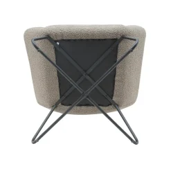 Zago Fauteuil tissu effet laine bouclette foncé Gris Best