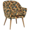 3S. x Home Fauteuil tissu velours à motifs jungle