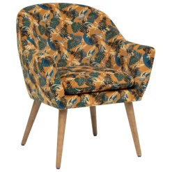 3S. x Home Fauteuil tissu velours à motifs jungle