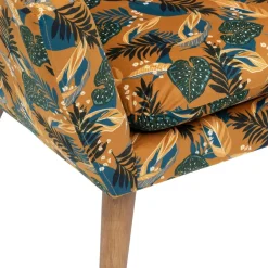 3S. x Home Fauteuil tissu velours à motifs jungle