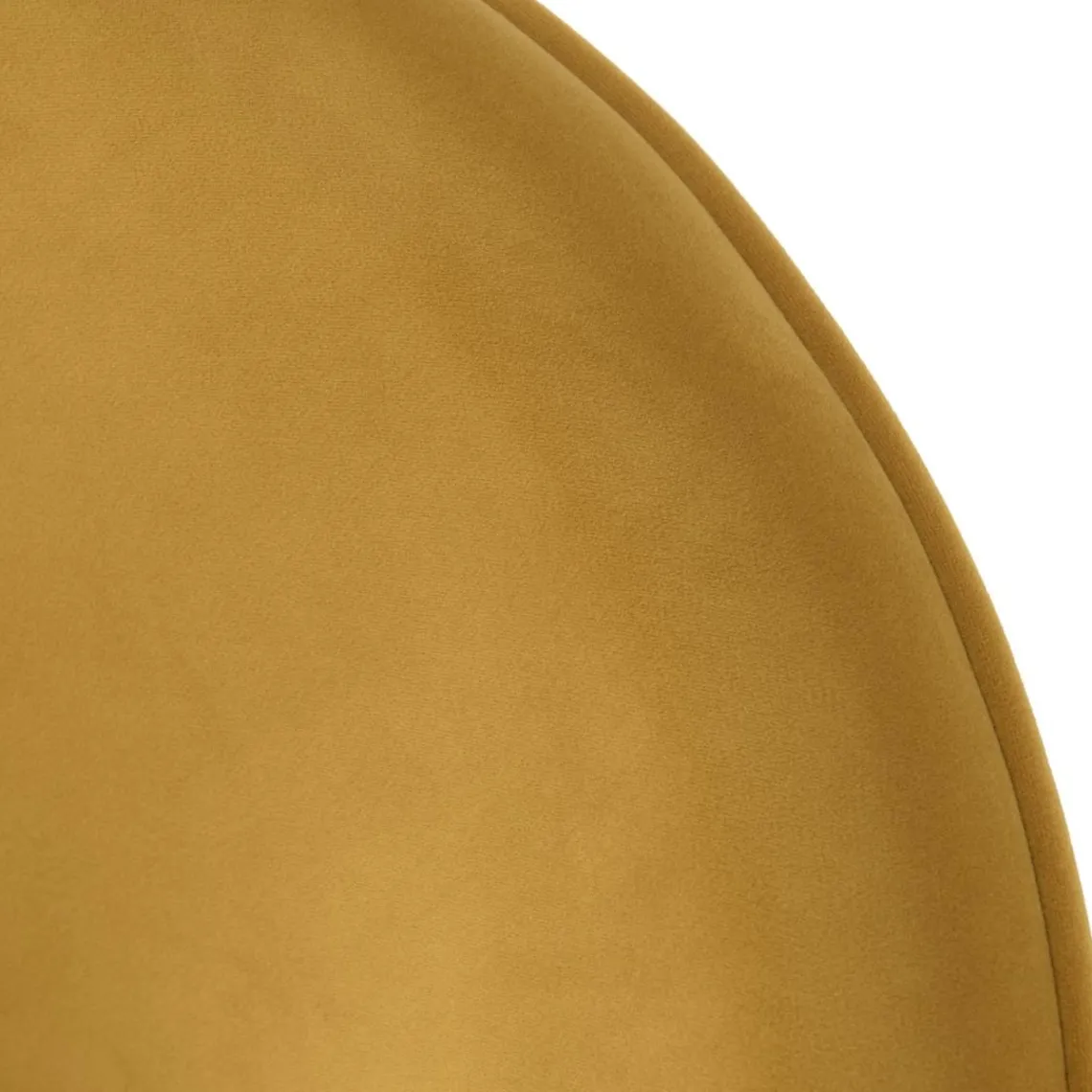 Macabane Fauteuil tissu velours jaune moutarde pieds croisés métal noir AGATHE