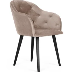 3S. x Home Fauteuil Velours Beige RIONE Best