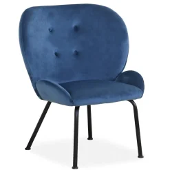 3S. x Home Fauteuil Velours Bleu Discount