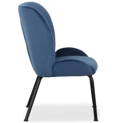 3S. x Home Fauteuil Velours Bleu Discount
