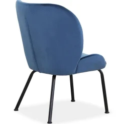 3S. x Home Fauteuil Velours Bleu Discount