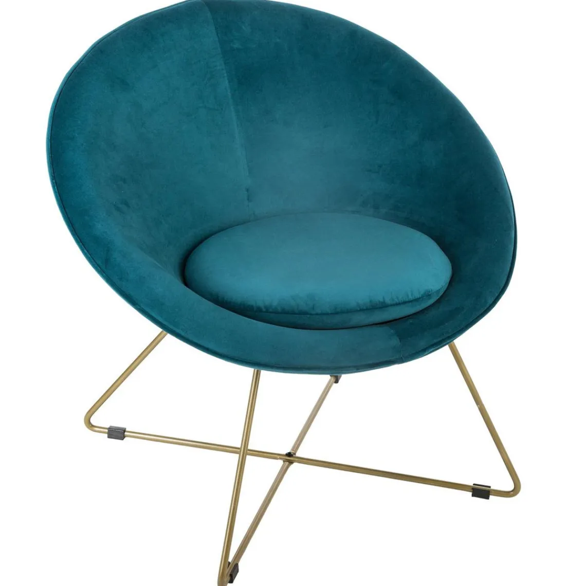 3S. x Home Fauteuil Velours Canard Evan Bleu Outlet