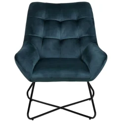 Zago Fauteuil velours gris Bleu Outlet
