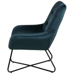 Zago Fauteuil velours gris Bleu Outlet