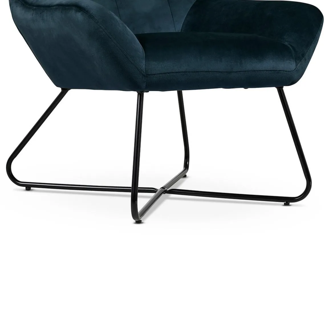 Zago Fauteuil velours gris Bleu Outlet