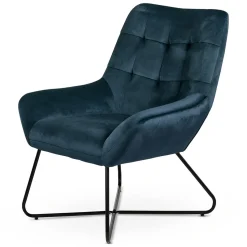 Zago Fauteuil velours gris Bleu Outlet