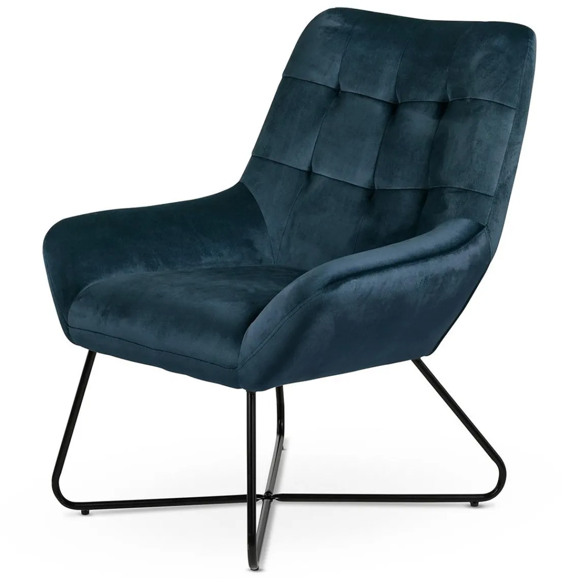 Zago Fauteuil velours gris Bleu Outlet
