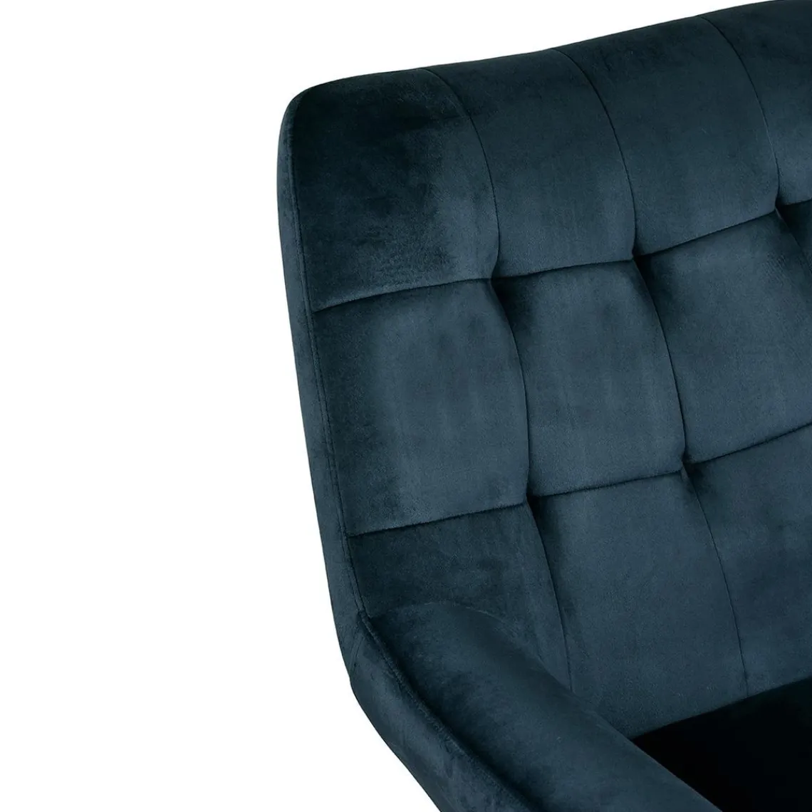 Zago Fauteuil velours gris Bleu Outlet