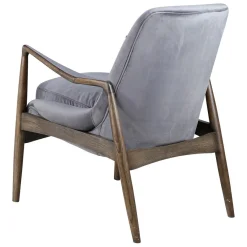 Zago Fauteuil velours pieds frêne brûlé Gris Best