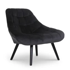 3S. x Home Fauteuil Velours Noir