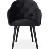 3S. x Home Fauteuil Velours Noir RIONE Clearance
