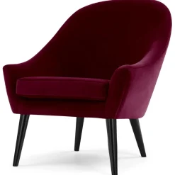 3S. x Home Fauteuil Velours Rouge KIRUNA Clearance