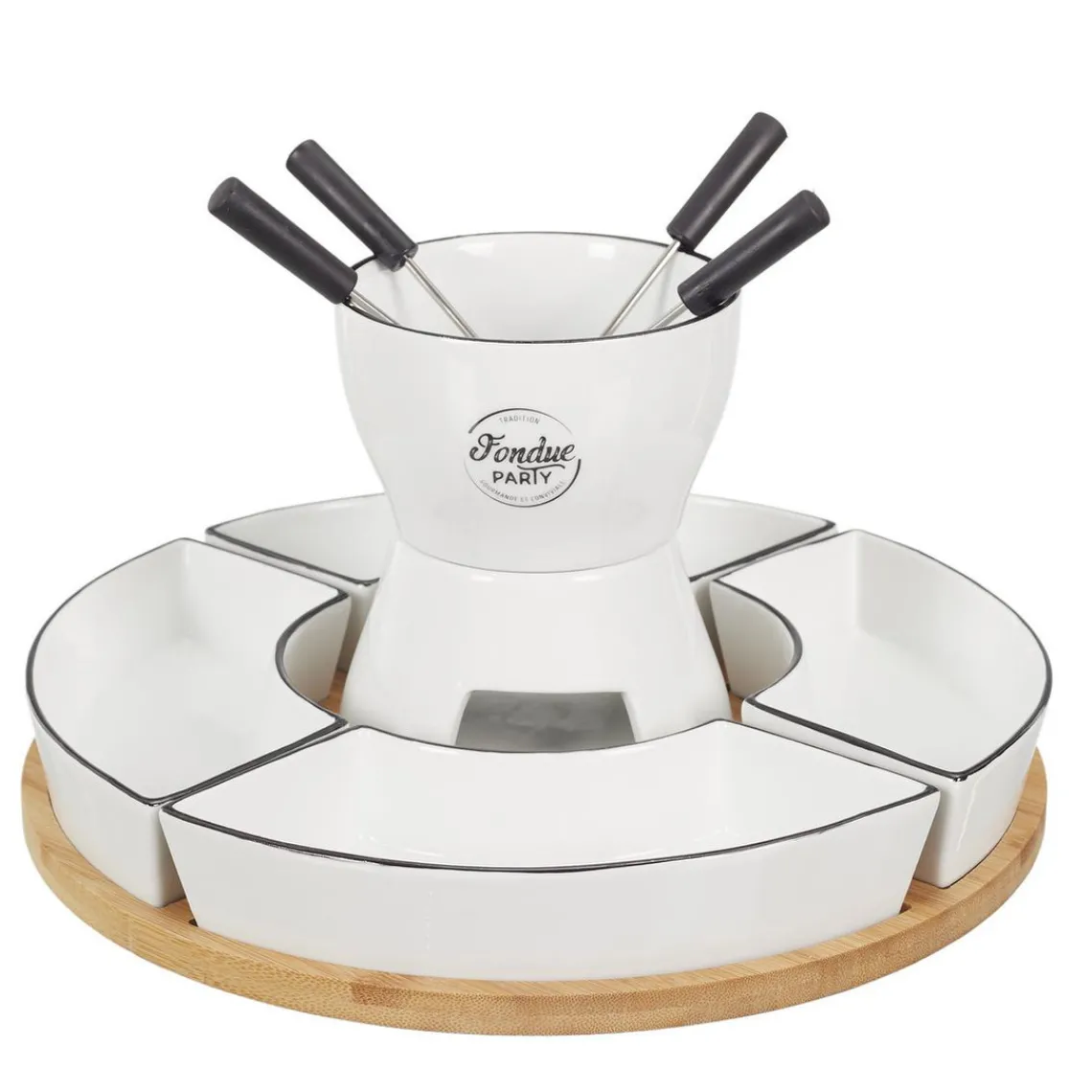 3S. x Home Fondue Coffret Support Bambou Coupelle Best